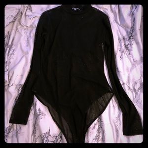Sparkling Mesh Black Bodysuit